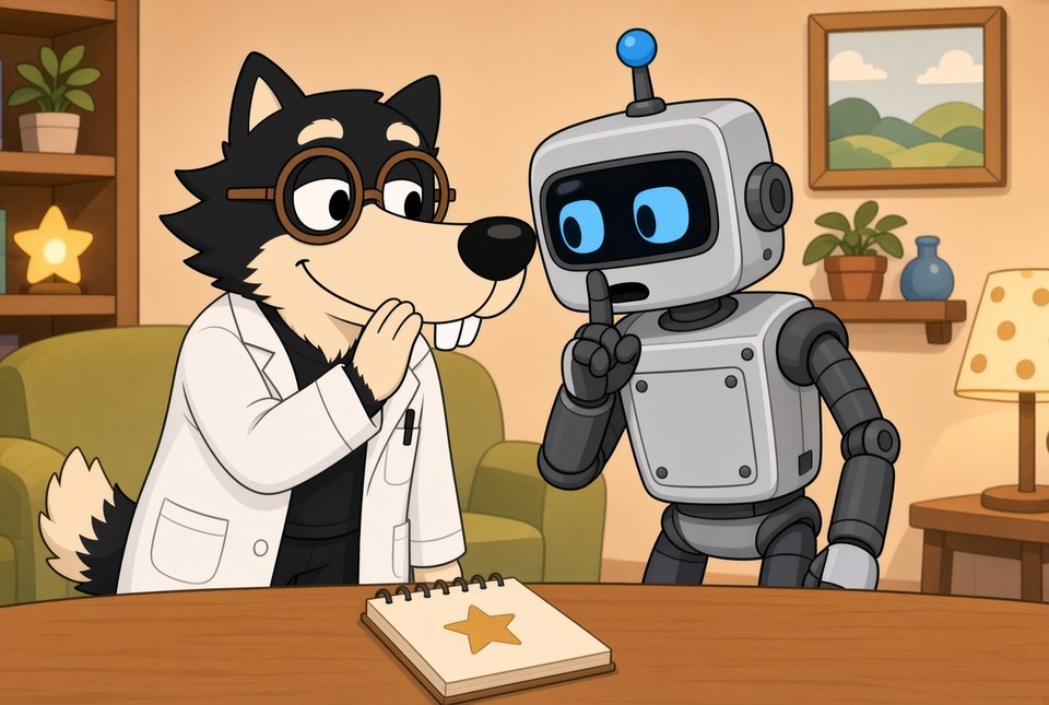 Wolfie and Bottie sharing a secret family code word